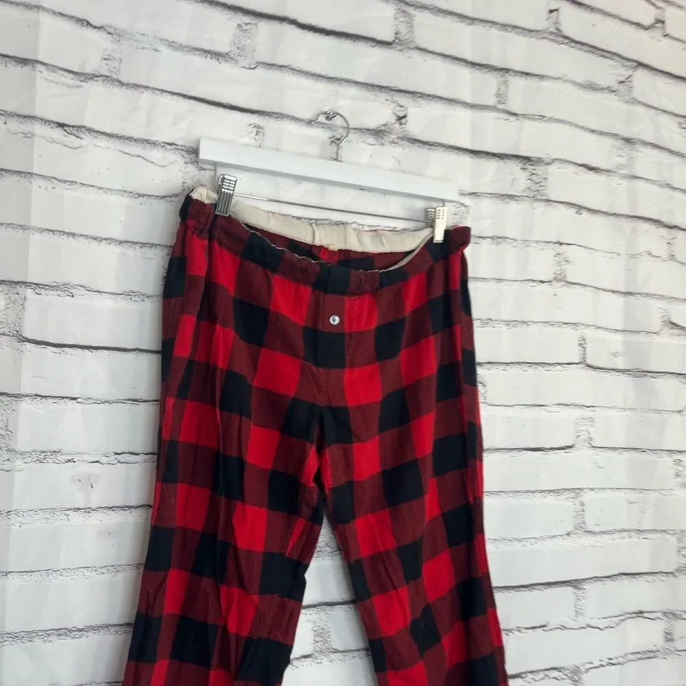 J.Crew Red Black Buffalo Plaid Flannel Pajama Pants Men’s Small Cotton Lounge